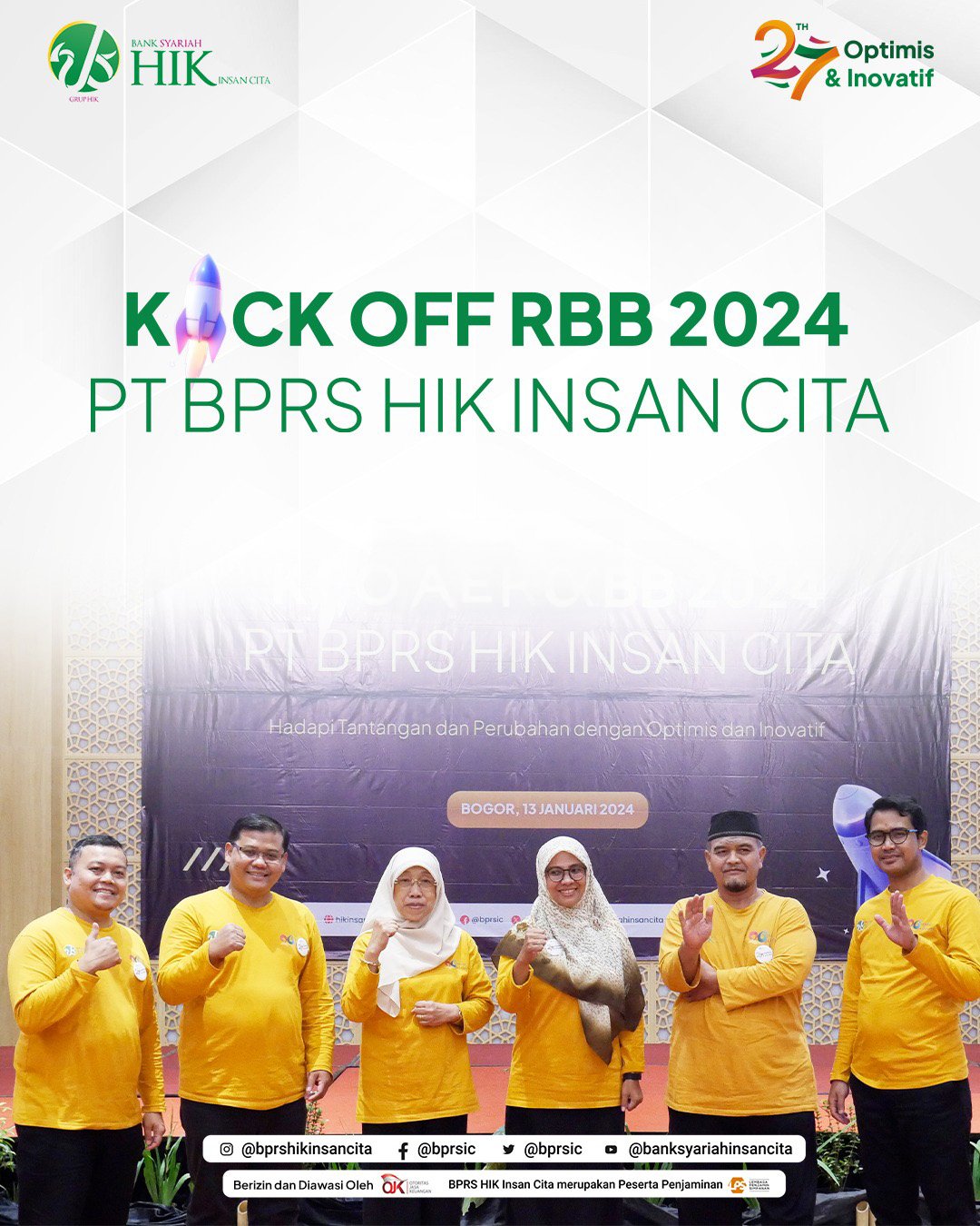 Kick Off RBB 2024 PT BPRS HIK Insan Cita: Hadapi Tantangan dan Perubahan dengan Optimis dan Inovatif